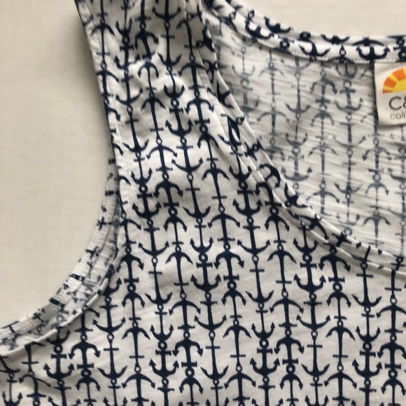 C & C California Anchor Print Tank, Sz M - Picture 3 of 6